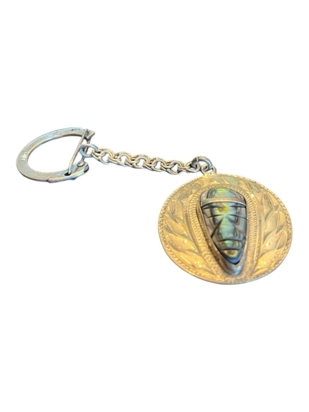 925 Sterling Silver Vintage Mexican Abalone Shell/Mayan Calander